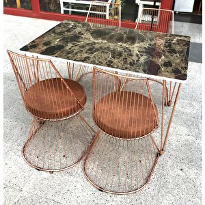 Masa 13798 Tel Sandaly Tk Metal Rose Bakır Japon Ayk Mdf Siyh Desen Tabla El Yapı