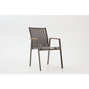Berus Modern Alüminyum Bahçe Balkon Masa Takımı - Cappucino 8 Kişilik