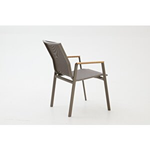 Berus Modern Alüminyum Bahçe Balkon Masa Takımı - Cappucino 8 Kişilik