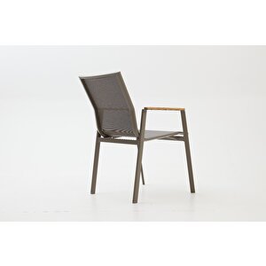 Berus Modern Alüminyum Bahçe Balkon Masa Takımı - Cappucino 6 Kişilik