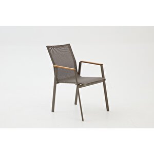 Berus Modern Alüminyum Bahçe Balkon Masa Takımı - Cappucino 6 Kişilik
