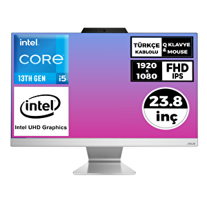 I5-1335u 16gb 512gb Ssd 23.8" Fhd Freedos Beyaz All In One Pc A3402wbak-i58512w0d 001