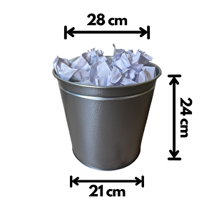 2'li Galvaniz Renk Ofis Tipi Çöp Kovası 10 Lt.