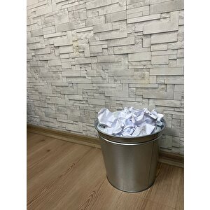 2'li Galvaniz Renk Ofis Tipi Çöp Kovası 10 Lt.