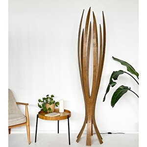 ''hedra Lambader, İskandinav Tarzı Ahşap Lambader, Dekoratif Yer Lambası, Modern Salon Aydınlatma'' Meşe