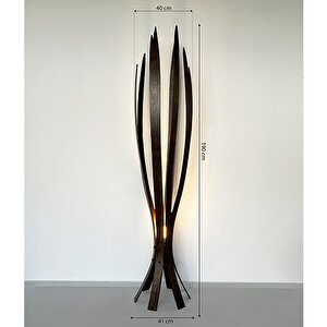 ''hedra Lambader, İskandinav Tarzı Ahşap Lambader, Dekoratif Yer Lambası, Modern Salon Aydınlatma'' Ceviz