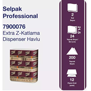 Professional Extra Z Katlı Havlu 21.5 X 24 Cm. 1 Koli (12 Paket) (7906606)