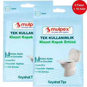 Tek Kullanımlık Suda Çözünür Klozet Kapak Örtüsü - 2 X 10 Lu Paket | Hijyenik Ve Pratik Seyahat Aksesuarı