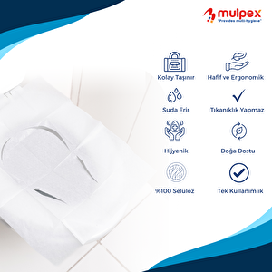 Mulpex Tek Kullanımlık Suda Çözünür Klozet Kapak Örtüsü - 3 X 10 Lu Paket | Hijyenik Ve Pratik Seyahat Aksesuarı