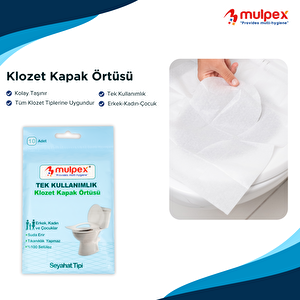 Mulpex Tek Kullanımlık Suda Çözünür Klozet Kapak Örtüsü - 3 X 10 Lu Paket | Hijyenik Ve Pratik Seyahat Aksesuarı