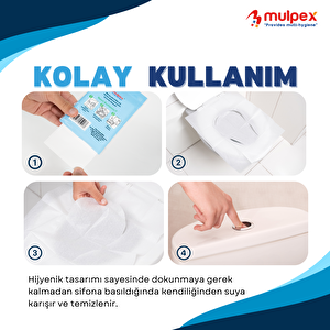 Mulpex Tek Kullanımlık Suda Çözünür Klozet Kapak Örtüsü - 3 X 10 Lu Paket | Hijyenik Ve Pratik Seyahat Aksesuarı