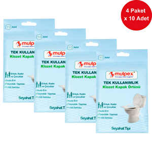 Tek Kullanımlık Suda Çözünür Klozet Kapak Örtüsü - 4 X 10 Lu Paket | Hijyenik Ve Pratik Seyahat Aksesuarı