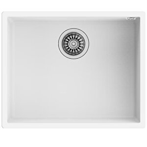 Square 50.40 Tg Tezgahaltı Granit Eviye, In 995 Fw Kuğu Mutfak Bataryası Beyaz Set