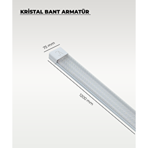  80w Beyaz Kristal Led Bant Armatür 6500k Beyaz Işık
