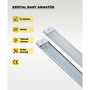 120w Beyaz Kristal Led Bant Armatür 6500k Beyaz Işık