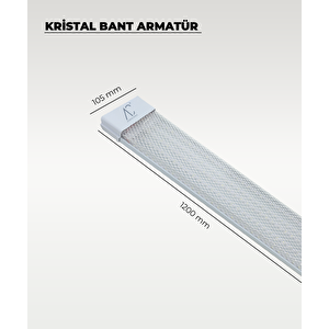120w Beyaz Kristal Led Bant Armatür 6500k Beyaz Işık