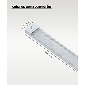 100w Beyaz Kristal Led Bant Armatür 6500k Beyaz Işık