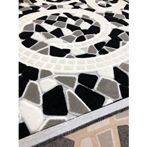 Kaşmir Halı Jade 146x233 Je 0024-03 Siyah Beyaz 4 M2 Halı