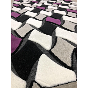 Kaşmir Halı Jade 146x233 Je 0010-02 Gri Beyaz Mor 4 M2 Halı