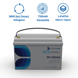 12v 100ah Eco Lifepo4 Uyumlu Akü Li̇tyum Akü