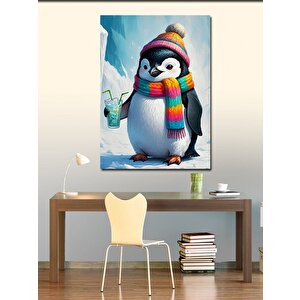 Kanvas Tablo Smoothie İçen Penguen 50x70 cm