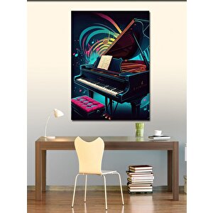 Kanvas Tablo Renkli Piyano Performansı 100x140 cm