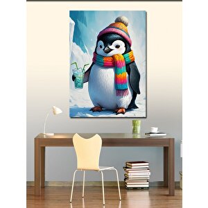 Kanvas Tablo Smoothie İçen Penguen 100x140 cm