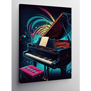 Kanvas Tablo Renkli Piyano Performansı 50x70 cm
