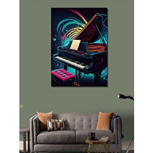 Kanvas Tablo Renkli Piyano Performansı 50x70 cm