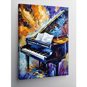 Kanvas Tablo Renkli Piyano 100x140 cm
