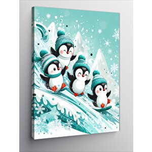 Kanvas Tablo Kayakçı Penguenler 50x70 cm