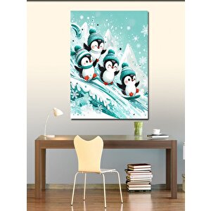 Kanvas Tablo Kayakçı Penguenler 50x70 cm