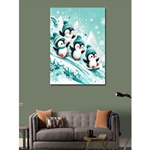 Kanvas Tablo Kayakçı Penguenler 50x70 cm