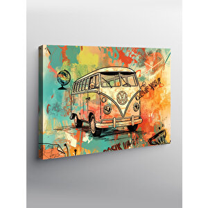 Kanvas Tablo Grafitili Minibüs Çizimi 100x140 cm
