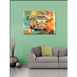 Kanvas Tablo Grafitili Minibüs Çizimi 100x140 cm