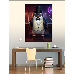 Kanvas Tablo Smokinli Penguen 50x70 cm