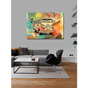 Kanvas Tablo Grafitili Minibüs Çizimi 50x70 cm