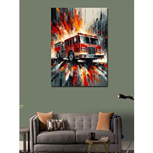 Kanvas Tablo İtfaiye Kamyonu 70x100 cm