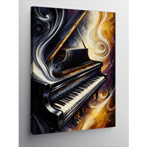 Kanvas Tablo Renkli Piyano 100x140 cm