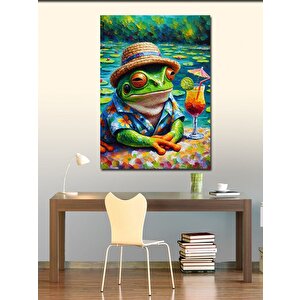 Kanvas Tablo Şapkalı Kurbağa 70x100 cm