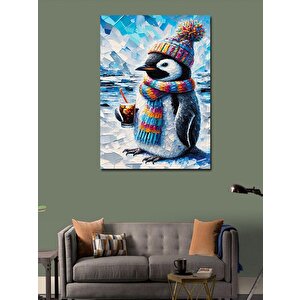 Kanvas Tablo Atkılı Penguen 100x140 cm