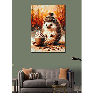 Kanvas Tablo Şapkalı Kirpi 70x100 cm