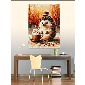 Kanvas Tablo Şapkalı Kirpi 50x70 cm
