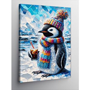 Kanvas Tablo Atkılı Penguen 50x70 cm