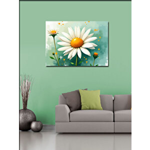 Kanvas Tablo Beyaz Papatya Detay 100x140 cm