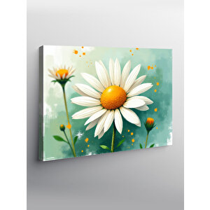 Kanvas Tablo Beyaz Papatya Detay 50x70 cm