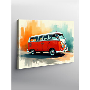 Kanvas Tablo Turuncu Nostaljik Minibüs 100x140 cm