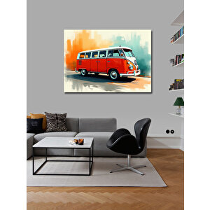 Kanvas Tablo Turuncu Nostaljik Minibüs 100x140 cm