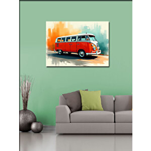 Kanvas Tablo Turuncu Nostaljik Minibüs 100x140 cm