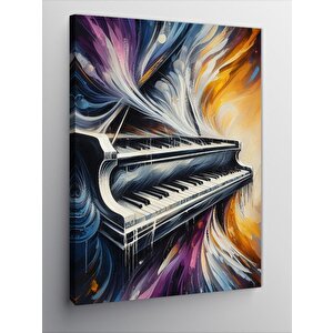 Kanvas Tablo Neon Piyano 50x70 cm